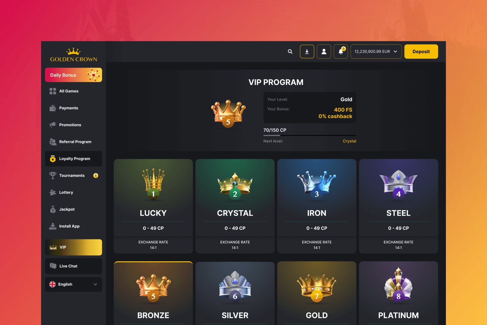 GoldenCrown · Star Crown screen 2